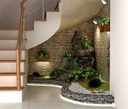escaleras con plantas