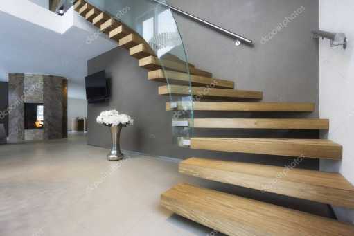 escaleras cristal y madera